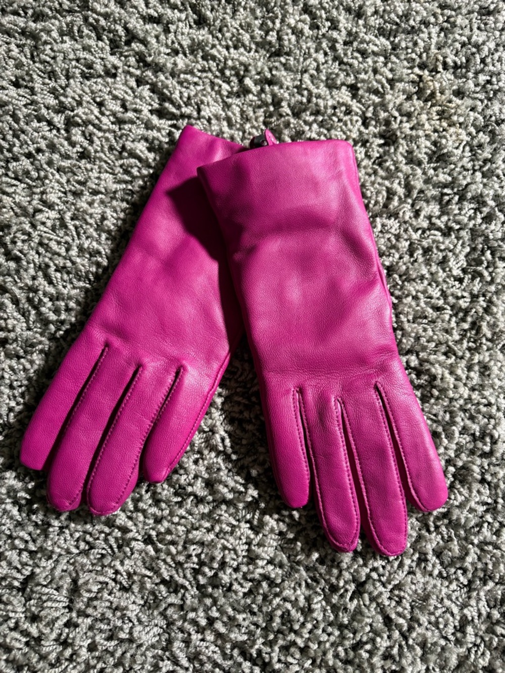Lands End Cashmere Lined Leather Gloves Persian Plum Womens Size S NWT